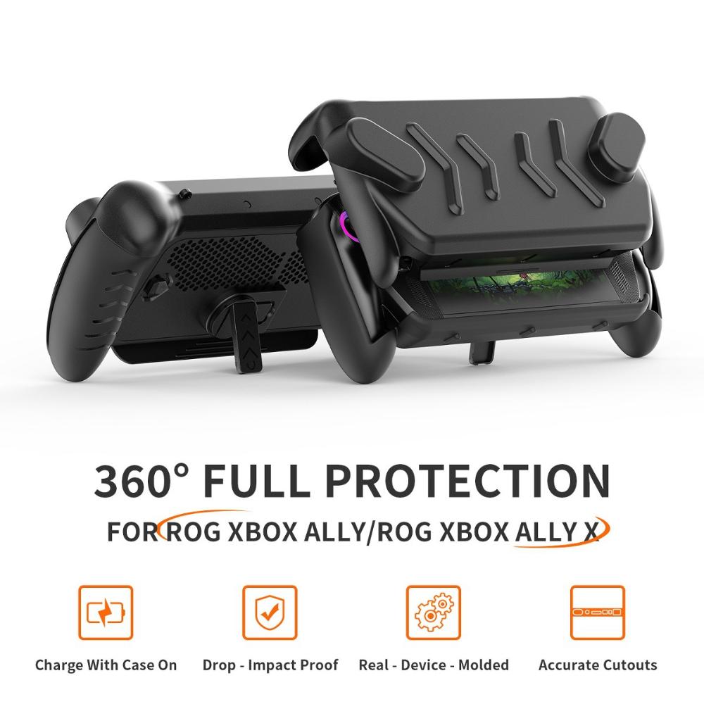 For Rog Xbox Ally / X Game Console Hard Shell Removable Front Cover Bundle Grip Case Portable Protective Case with Stand