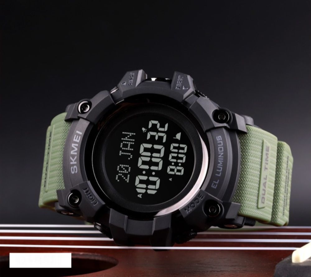 Muslim Sport Watches Fashion Men’s Digital Waterproof Chronograph Wristwatch LED Alarm Qibla Direction Pilgrimage Time