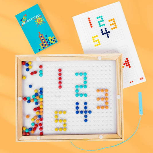 Magnetic Drawing Board for Toddlers, Large Doodle Board with Magnetic Pen and Beads, Magnetic Dot Art, Montessori