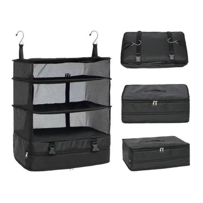 Travel Luggage Organizer Portable Travel Shelves Bag Suitcase Packing Cube Collapsible Hanging Closet