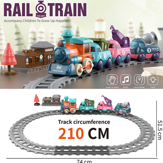 Rail Train Toys, Mini Electric Train Toy Train Model, Toy Gifts for Kids Girls Boys