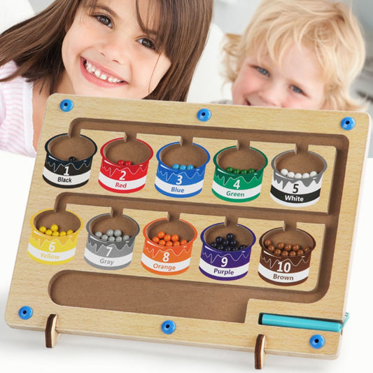 Treeyear Magnetic Color and Number Maze - Wooden Magnet Board Puzzles Toddler Activities Counting Matching Games