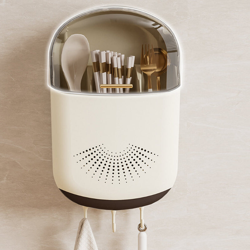 Multipurpose Cutlery Storage Box With Cover Lid On the Wall Storage Box Flatware Kitchen Household Utensil Dust Proof Chopstick Holder Chopsticks Spoon Fork Cover Containers