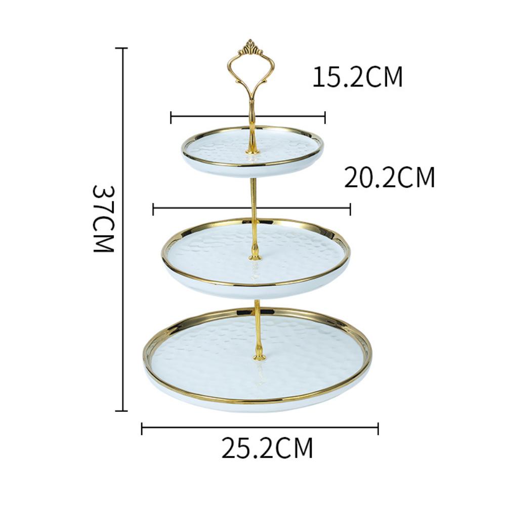 Luxury 3 Tier Ceramic Cake Stand Candy Snack Display Rack Party Three Layers Fruit Dish Nordic Dessert Table Multi-Layer