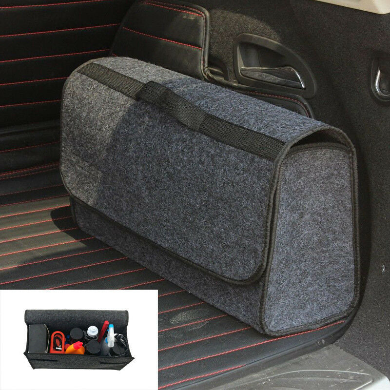 Large Grey Anti Slip Car Trunk Compartment Boot Storage Organizer Case No Installation Tools Car Accessories Bag