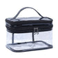 Portable Clear Makeup Bag 2 Layers Zipper Cosmetics Bags Transparent Travel Storage Pouch PVC Toiletry Organizers