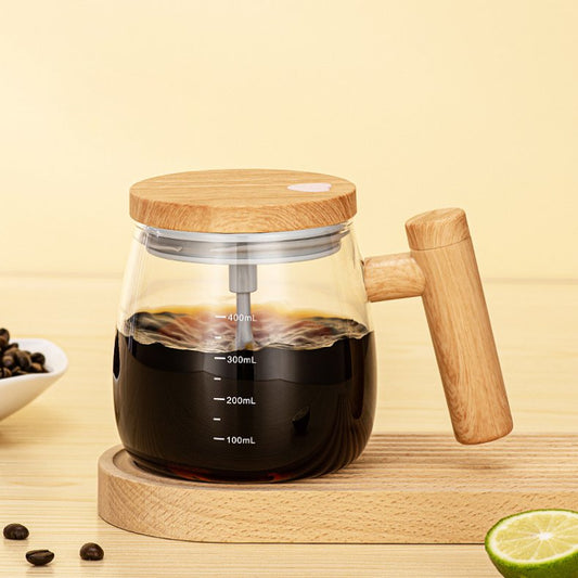 Self Stirring Coffee Mug with Handle 400ml Electric Stirring Mug 7000rpm High Speed Self Mixing Mug Glass Self Stirring Cup