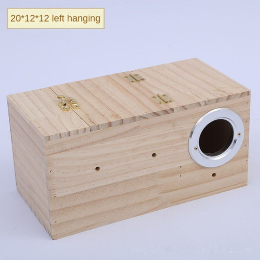 Horizontal Parrot Breeding Box Tiger Peony Xuanfeng Parrot Bird Nest Hanging Nest Parrot Nest Warm Bird Cage Accessories
