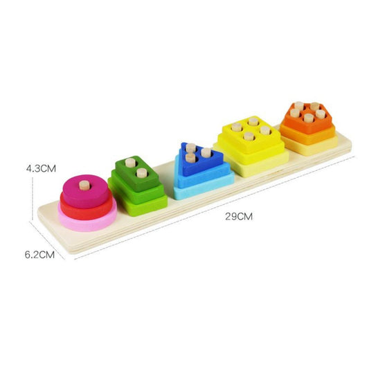Montessori Toys for 18+ Months Old Boys Girls-Wooden Sorting & Stacking Toys for Baby Toddlers,Educational Shape Color
