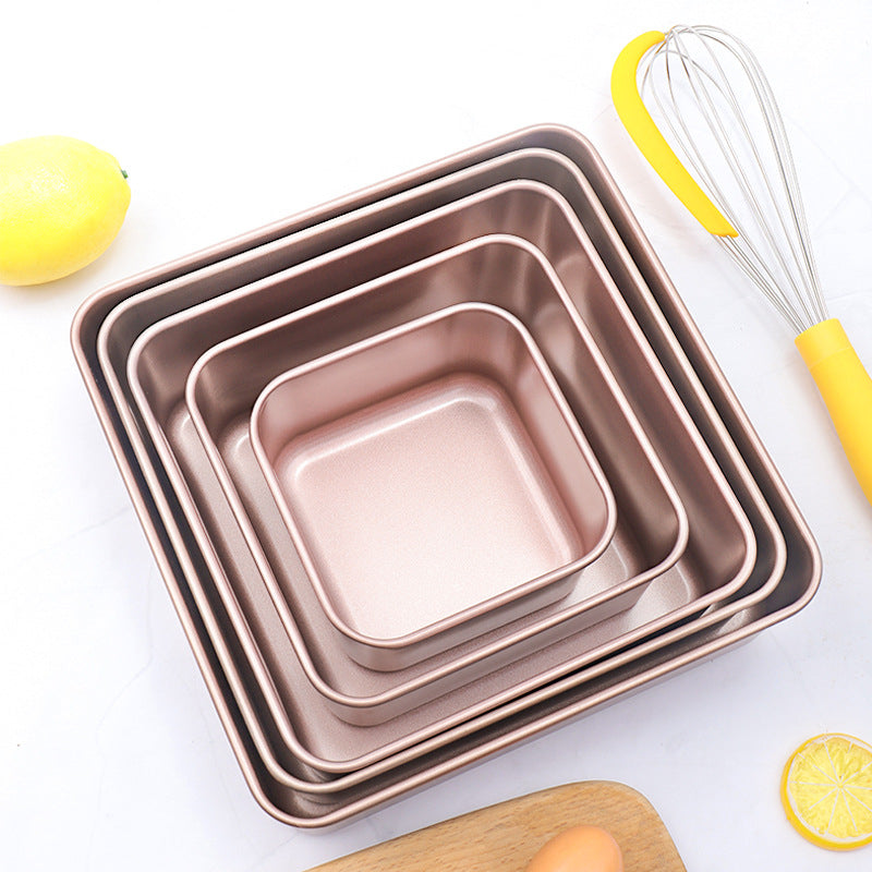 Cake Baking Tray Increases 6 -inch 8 Inches Home Baking Square Bread Cake Mold Baking Tray Heightened And Deepened Non-stick