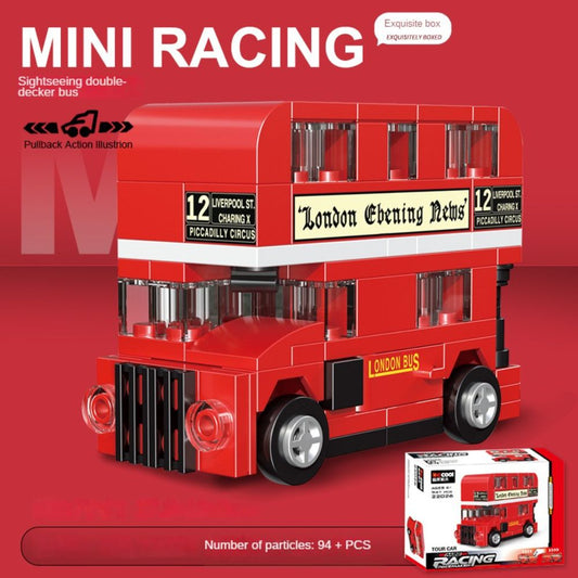 Diy assemble pull back car city car engineer truck boys small Particle building blocks model brick toy