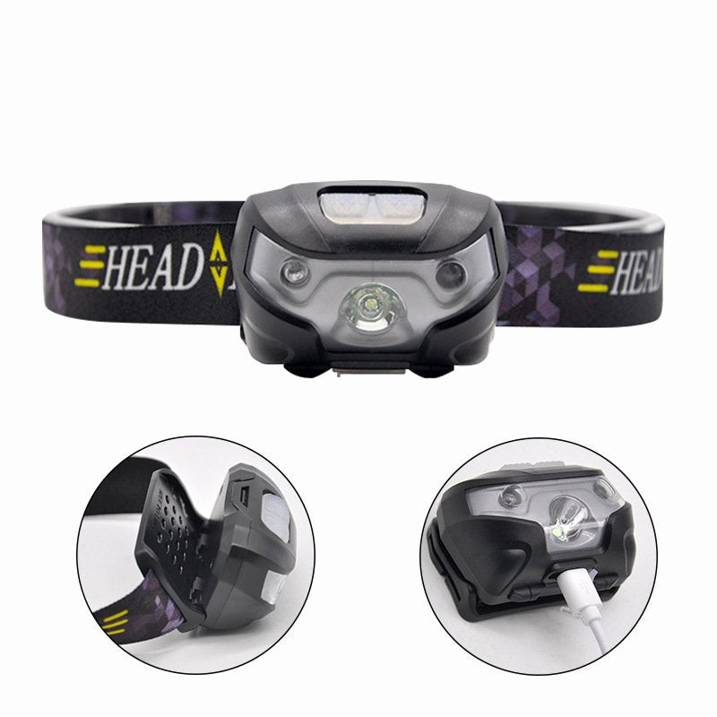 Super Bright LED HeadLamp USB Charging Induction Switch Head Light Long Lifespan Energy Efficient Induction Switch