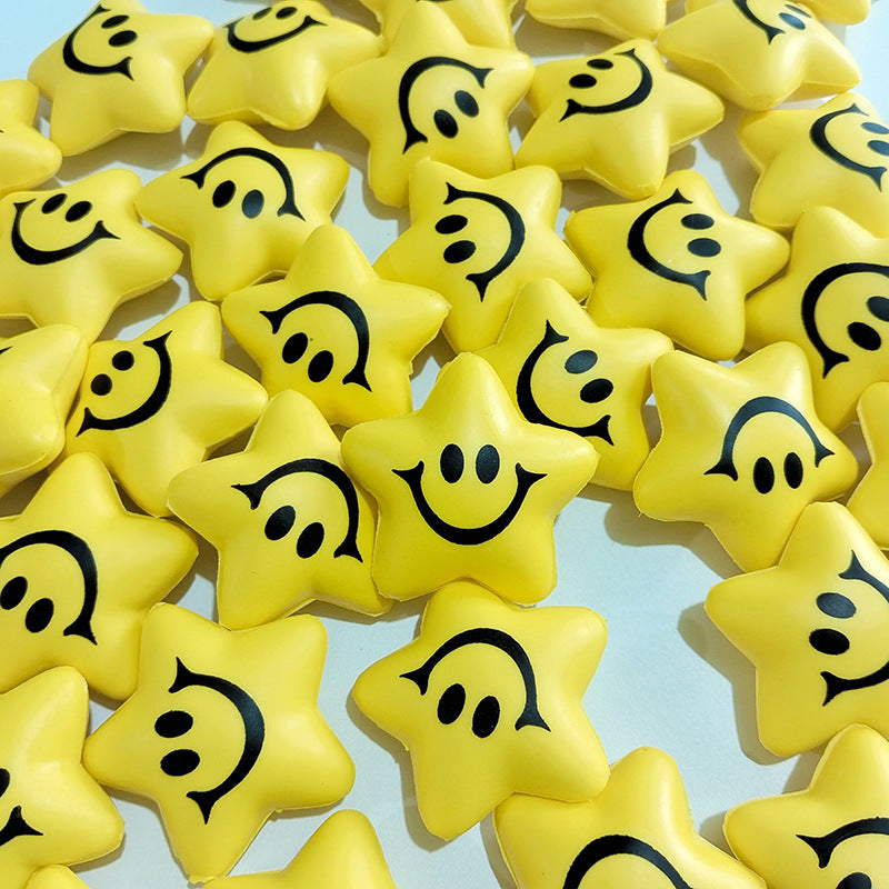 20 Pcs Star Mini Foam Smile Ball Smile Face Toys Mini Stress Relief Star Smile Balls