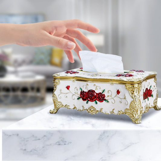 European Rose Acrylic Paper Box Living Room Coffee Table Restaurant Car Plastic Tissue Box