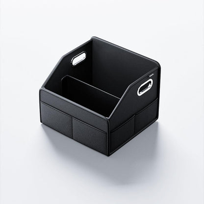Car Trunk Leather Storage Box Rear Trunk Multipurpose Organizer Car Boot Foldable Box Car Accessories