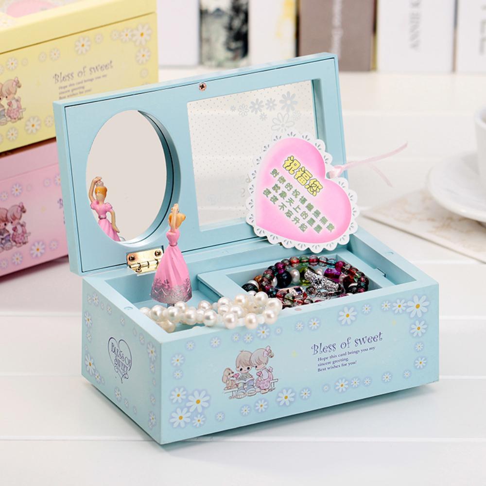 Musical Jewelry Box - Ballerina Kids Mirror Storage Music Case, Birthday Christmas Gift for Girls Kids
