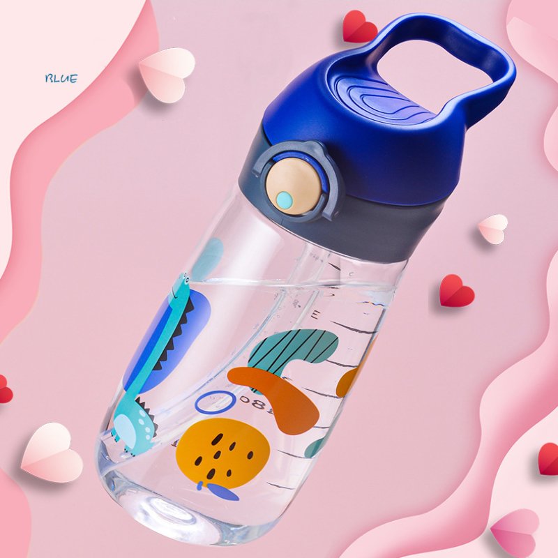 480ml High Quality Tritan Material Kids Water Bottle With Straw BPA Free Durable Plastic Children Drinking Bottle