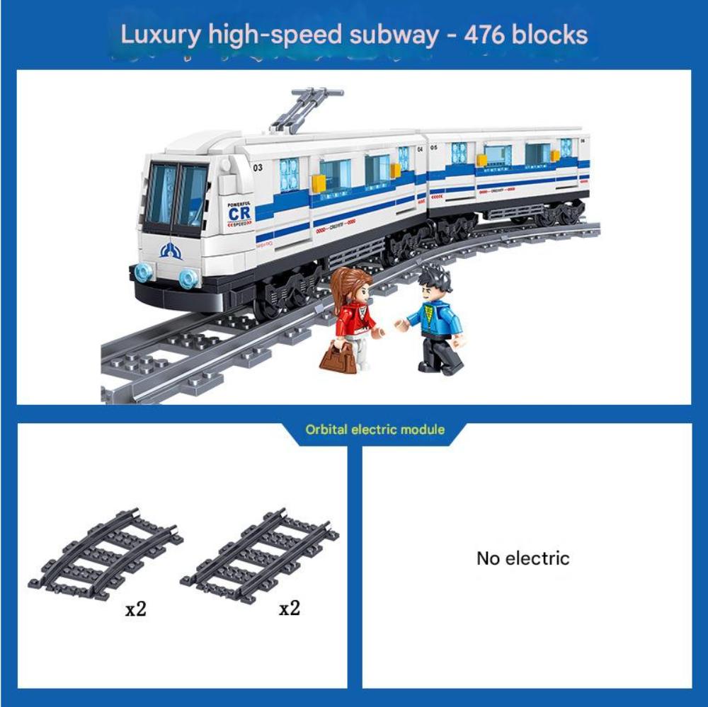 476pcs Technical Railway Transportation Track Train Building Blocks CITY MOC Subway Rail Model Bricks Children Toys
