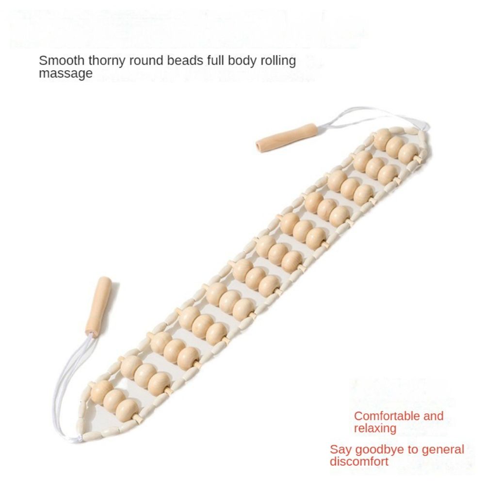 Wooden Back Massage Roller Rope Wood Therapy Massage Tools Lymphatic Drainage Self Massage For Neck Leg Back Pain