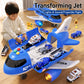 2-in-1 Large Cargo Airplane Toy Transporter with 4 Mini Cars & Road Signs, Educational Vehicle Playset for Kids, Interactive Learning Gift for Boys & Girls