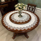 Round Fabric Lace Table Mat White European Style Tablecloth Elegant Dining Placemat Decorative Cover for Home Restaurant Wedding Party