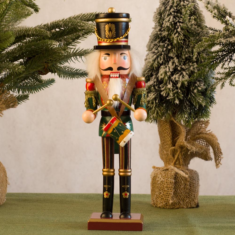 30cm Large Painted Christmas Holiday Wooden Nutcracker Soldier Xmas Gifts Nutcracker Puppet Soldier Creative decoration