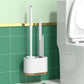 3pcs/set Wall Hanging Soft TPR Toilet Brush with Holder Set Luxury Silicone Handle Bristles Bathroom Cleaner Durable WC