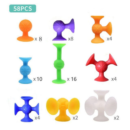 Pop Little Suckers Soft Toy Building Blocks Assembled Sucker Suction Cup Educational Toys Block Toys