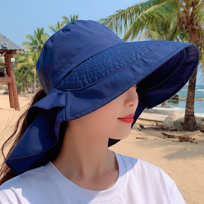 Crosail Women Bucket Summer Neck Protection Sun Hat Travel Broadside Outdoor Hat Wind proof Cotton Sun Hat