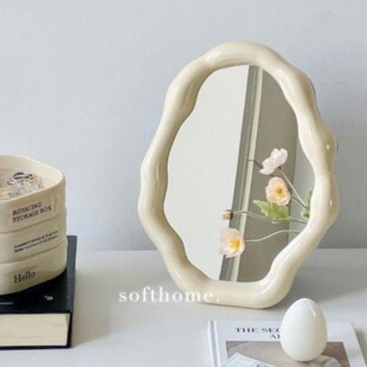 Cloud Mirror Makeup Mirror Cream Style ins Student Dormitory Desktop Light Luxury Dressing Mirror Dressing Table
