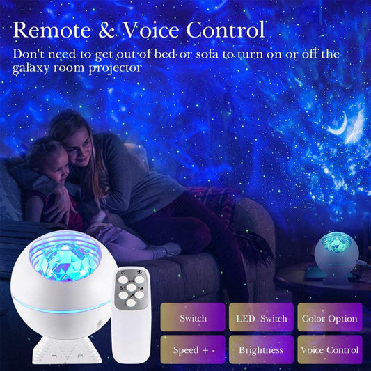 Star Projector Laser Atmosphere Night Light Colorful Sound Control Aurora Stage Atmosphere Light Star Plug-in Magnetic Night Light
