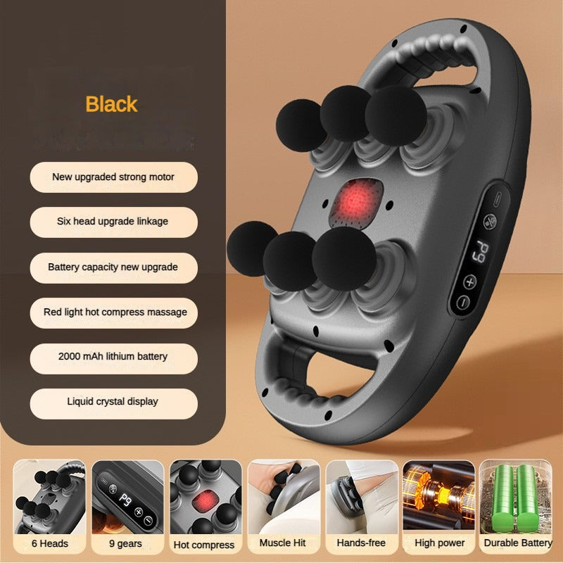 Fascia Gun 6 Heads Massage Gun Muscle Relaxation Electric Massager Body Massage Deep Tissue Muscle for Pain Relief Back Leg Neck