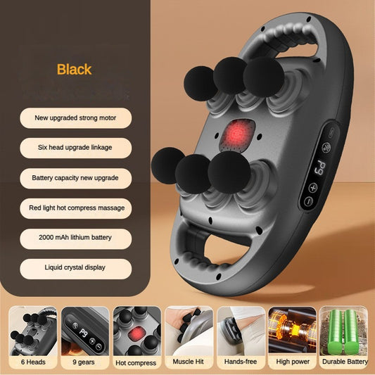 Fascia Gun 6 Heads Massage Gun Muscle Relaxation Electric Massager Body Massage Deep Tissue Muscle for Pain Relief Back Leg Neck