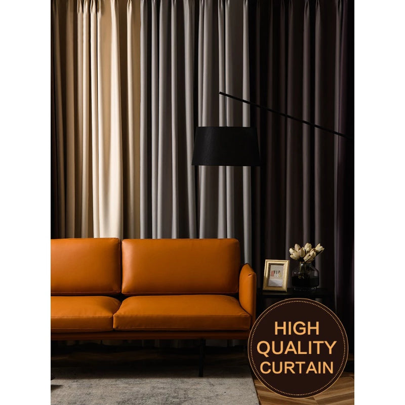 1PC Nordic Style Curtain with Hooks, Light Shading and Heat Insulated, Minimalist Modern Window Panel for Bedroom, Living Room Decor