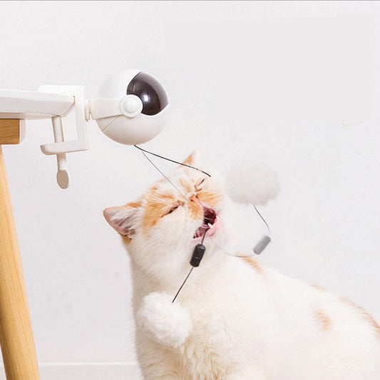 Electric Motion Cat Toy Cat Teaser Ball Toy Automatic Lifting Spring Rod Yo-Yo Lifting Ball Interactive Puzzle Smart Pet Toys Funny Cat Toy Pet Supplies