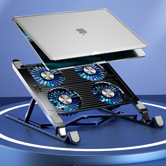 New Laptop Cooler Base Stand Foldable Laptop Cooling Pad Portable Adjustable Notebook Stand for 11-17.3 Inch with 2/4 Fans