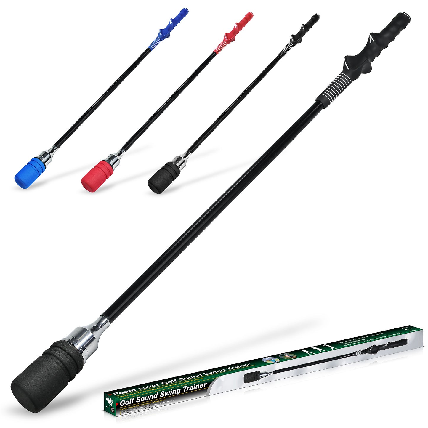 Golf Swing Trainer Black Indoor and Outdoor Practice Stick Hand Grip