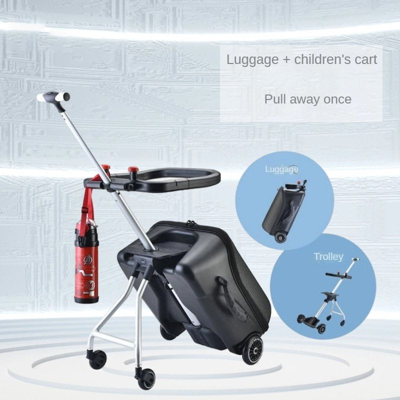 Luggage Suitcase Foldable Trolley Kids Luggage Baby Stroller 20-inch Travel Bag Wheels Children's Seat Ride-on Portable Cabin Stroller Travel Box