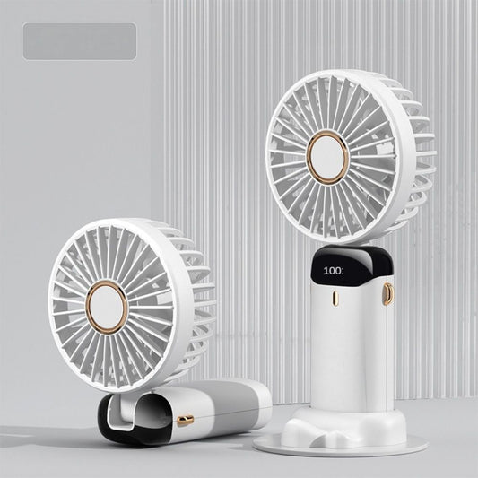 Portable Fan Battery Rechargeable Mini Fan Handheld Fan with 5 Speeds Wind LED Display Wearable Hanging Neck Fans