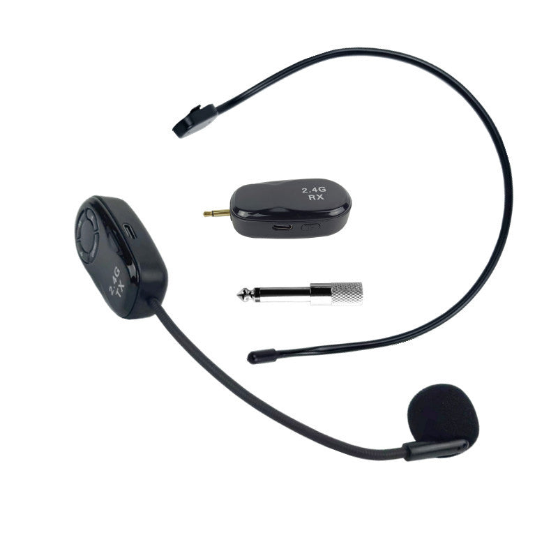 Headset 2.4G Wireless Microphone Transmitter With Receiver For Voice Amplifier Outdoor Trolley Speaker Head-mounted Loudspeaker Microphone