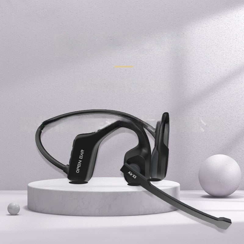 Open-Ear Headsets with Noise Canceling Boom Microphone Lightweight Bluetooth Wireless Headphones for Trucker Office Call Center