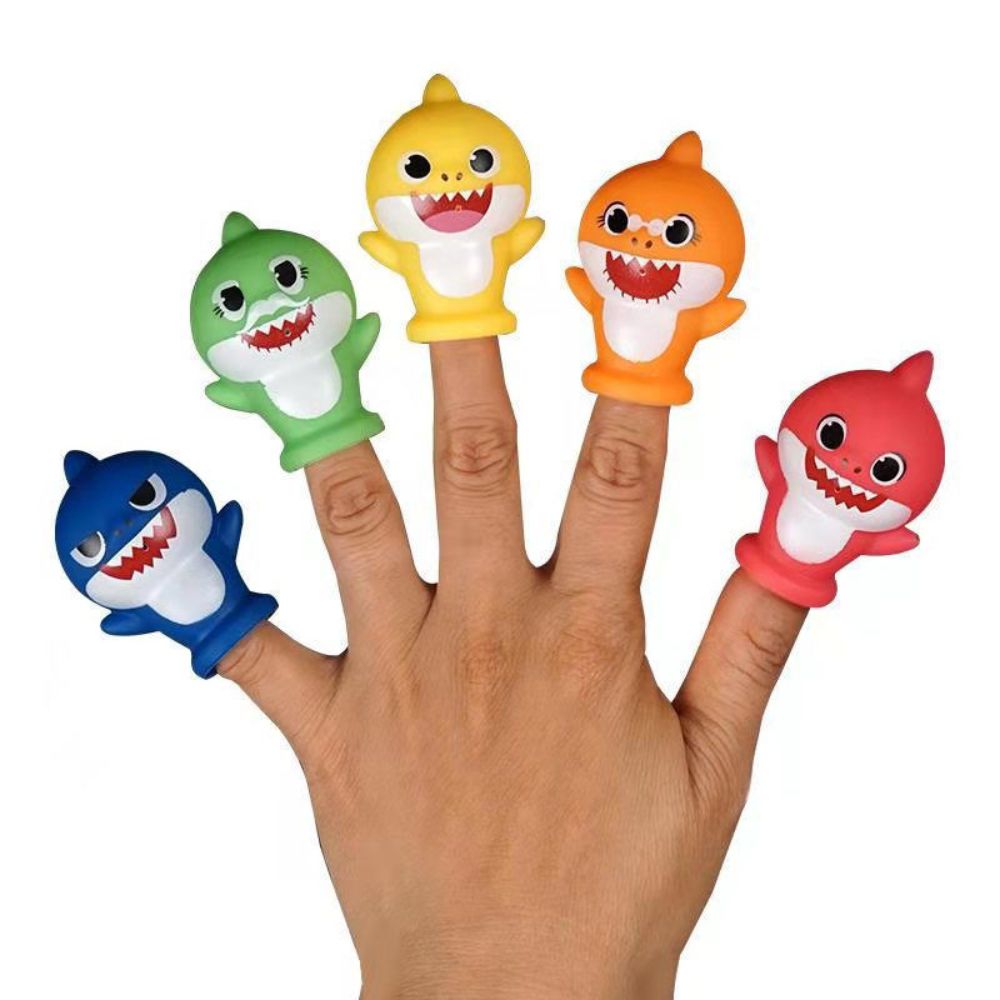 Doll Hand Puppet Finger Shark Baby Family Toy Squeeze Call Play House Children Gift Soothing Toy Cute Shape