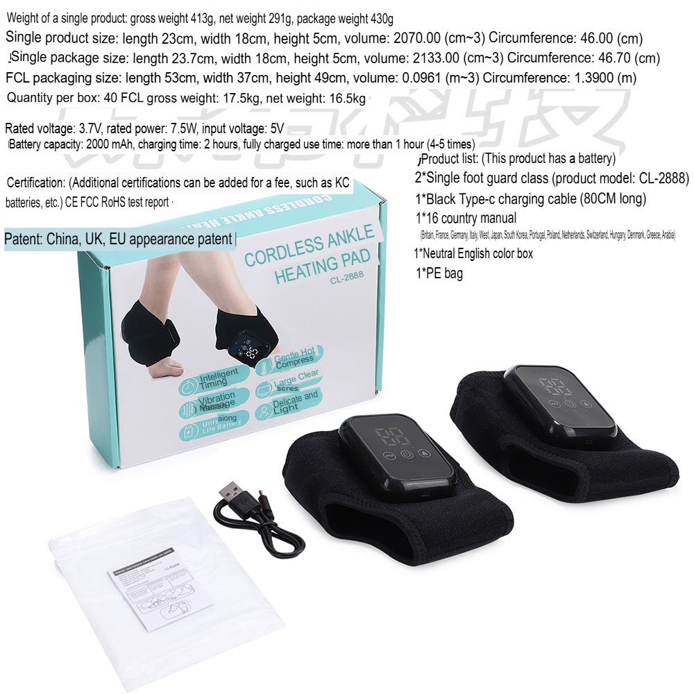 Ankle Heating Pad for Circulation and Pain Relief, Rechargeable, Universal for Left/Right