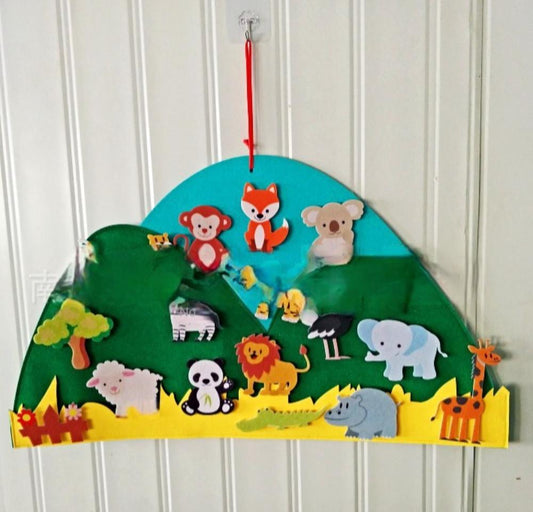 DIY Felt Board Stories Set Animals Non-woven fabric Felt Toys Wall Hanging Puzzle Decoration For Kids