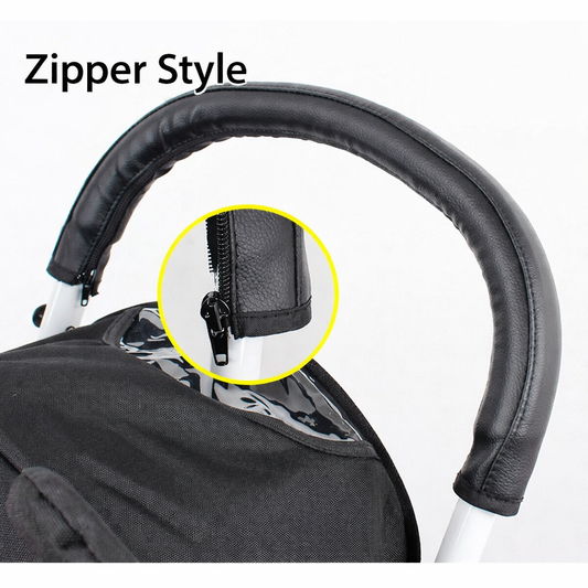 Premium Leather Stroller Handle Cover for Babyzen YOYO2 YOYO3 YOYO+ & Stokke, Anti-Peel Pram Handle Protector Sleeve, Soft Grip Cover Accessory