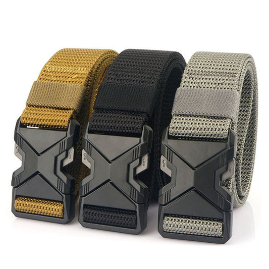 Men Belt Strength Elastic Fiber Belt Metal Buckle Sports Belt Adjustable Length Minimalist Stylish Design