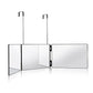 3 Way Mirror for Hair Cutting with Lights, 360 Trifold LED Lights Rechargeable Mirror for Hair Coloring, Braiding, DIY Haircut