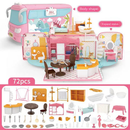 3 in 1 Bus Toys Koala Doll House Bus Girls Pretend Play Toys Early Education Toys For Kids Gifts Girls Premium Quality