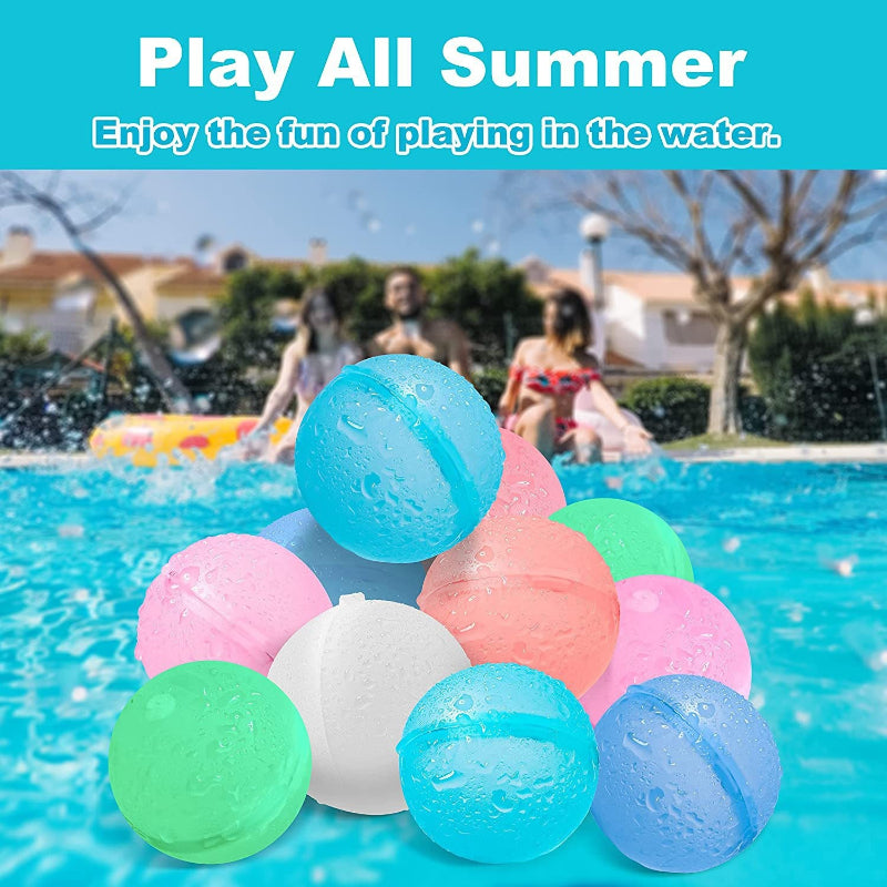 8 Pcs /1 Pack Reusable Water Balloons Quick Fill Soft Silicone Self Sealing Water Balls Outdoor Water Toys for Outdoor Party Kids Outside Play Water Games Gift Pool Activity