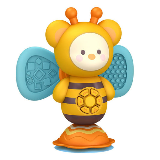 Spinner Baby Rattle Toys 3 In 1 Early Learning Montessori Toys with Music and Stories, Teether, Hand Grab, Spinner Toy